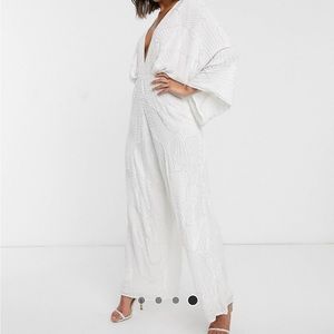 Asos Ivory beaded jumpsuit